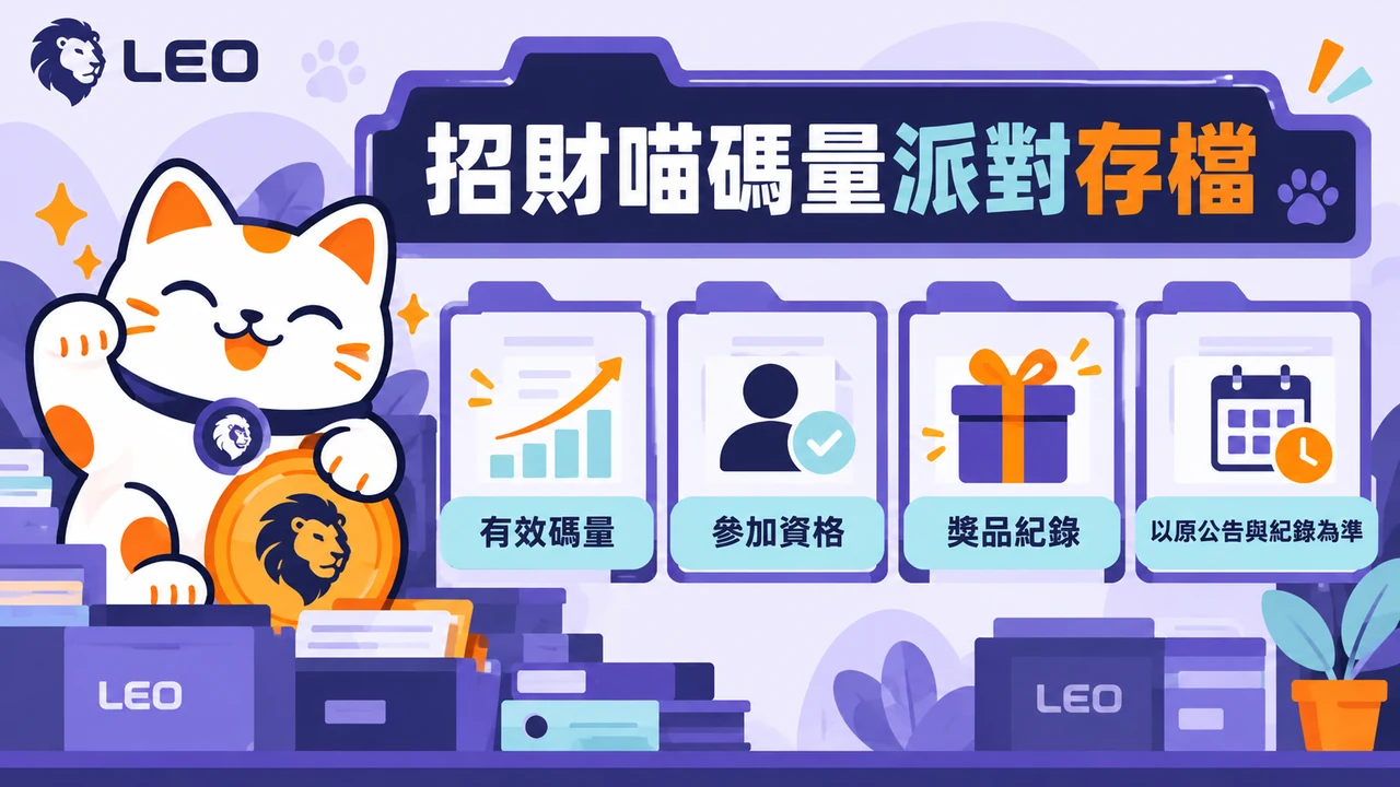 招財喵碼量派對核對有效碼量、參加資格及獎品紀錄的存檔圖
